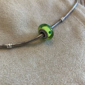 Authentic PANDORA Green Polka Dots Charm